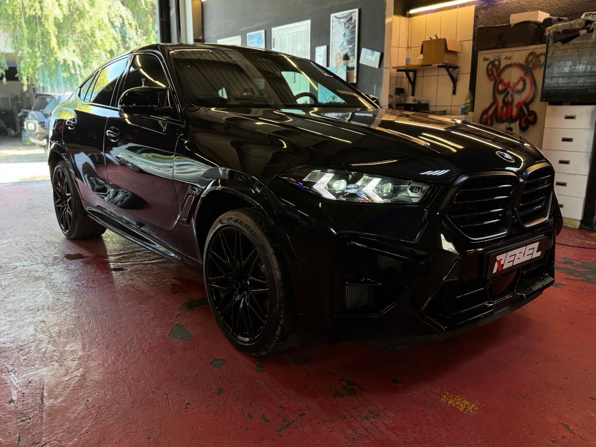 Black BMW X6 M detailed and ready for collection at Rebel Motorworks Dubai