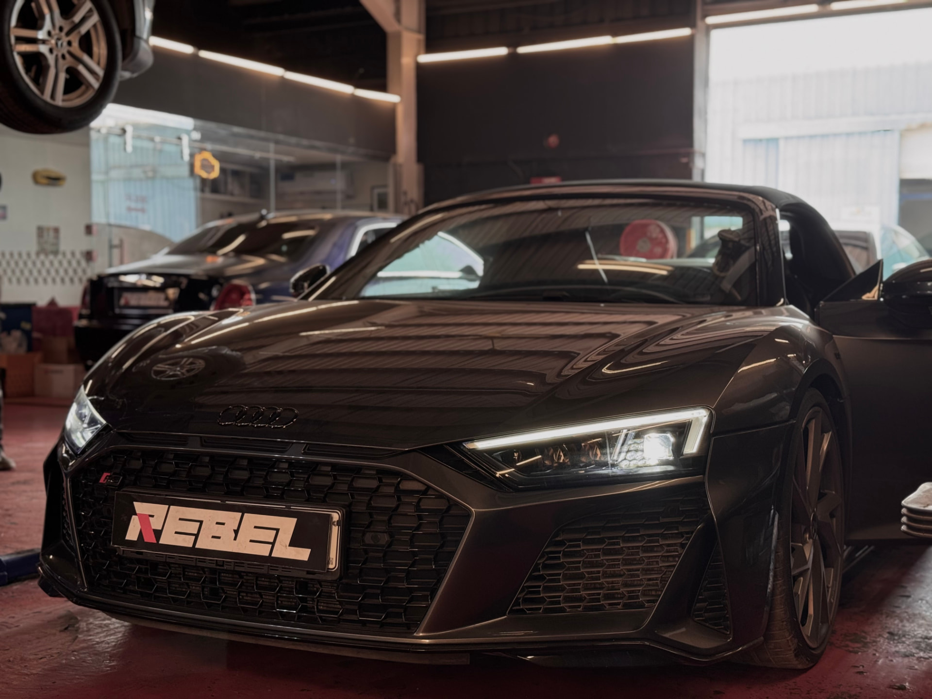 Audi R8 Spyder in for performance service at our Al Quoz workshop