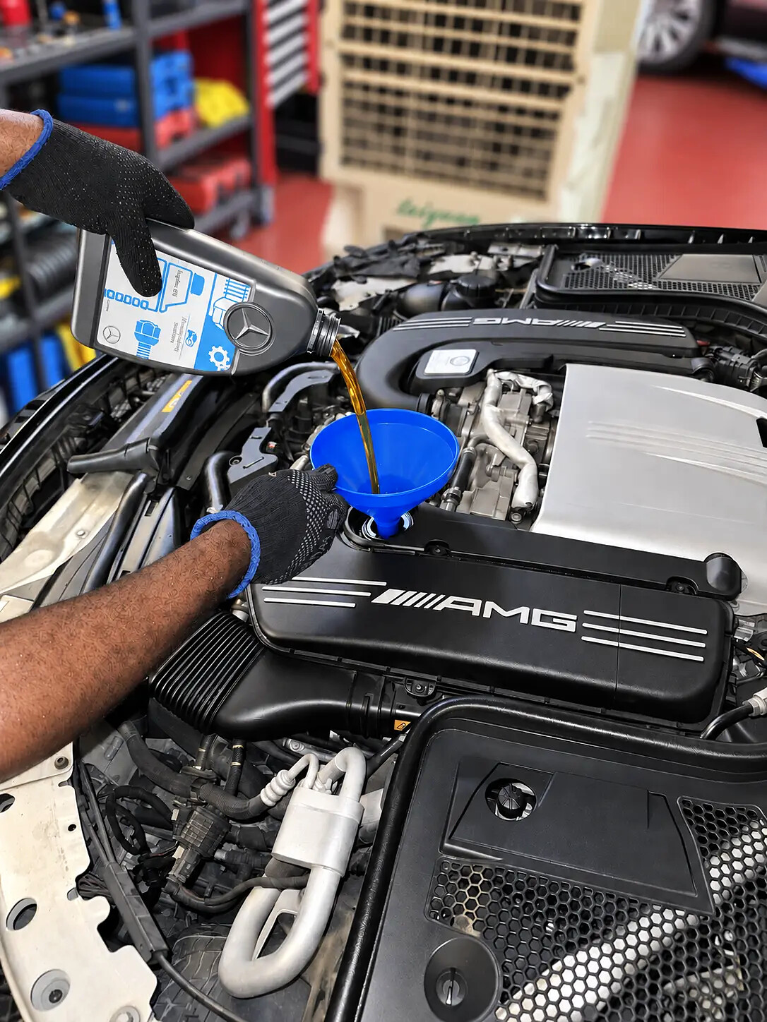 Oil Service — luxury car service at Rebel Motorworks, Al Quoz Dubai